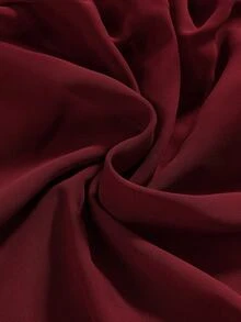 ROMWE 性感掛脖露背多層下擺迷你洋裝 - 酒紅色 - 查看 4