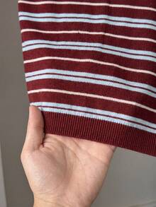 Comfortcana Women's Striped Short Sleeve Polo Collar Casual Knit Top - Multicolor - View 6