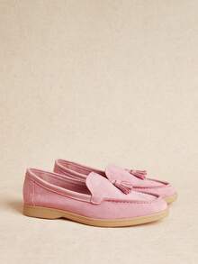 Rosivie Women's Light Pink Round Toe Flat Slip-On Shoes, Suitable For Daily Casual Wear, Office And Outdoor Activities - Dusty Pink - View 9