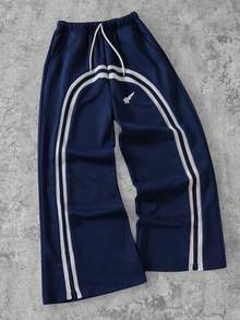 SHEIN Coolqubz Tween Boy Fashion Casual Wide Leg Loose Elastic Waist Sweatpants - Blue - View 1