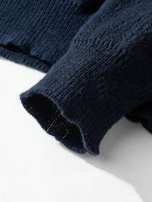 Chillumni Men's Autumn/Winter Casual Letter Pattern Sweater - Black - View 3