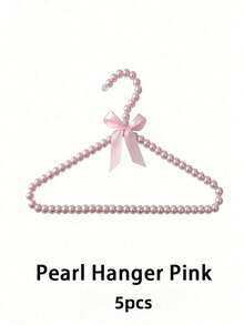 1/5 PCS Plastic Faux Pearl Bow Clothes Hangers White Luxury Garment Hanger For Wedding Dress Closet Storage. - View 11