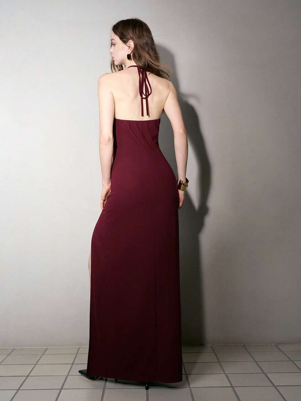 MOTF HIGH SLIT HEM SPAGHETTI STRAP CAMI DRESS WITH TASSEL