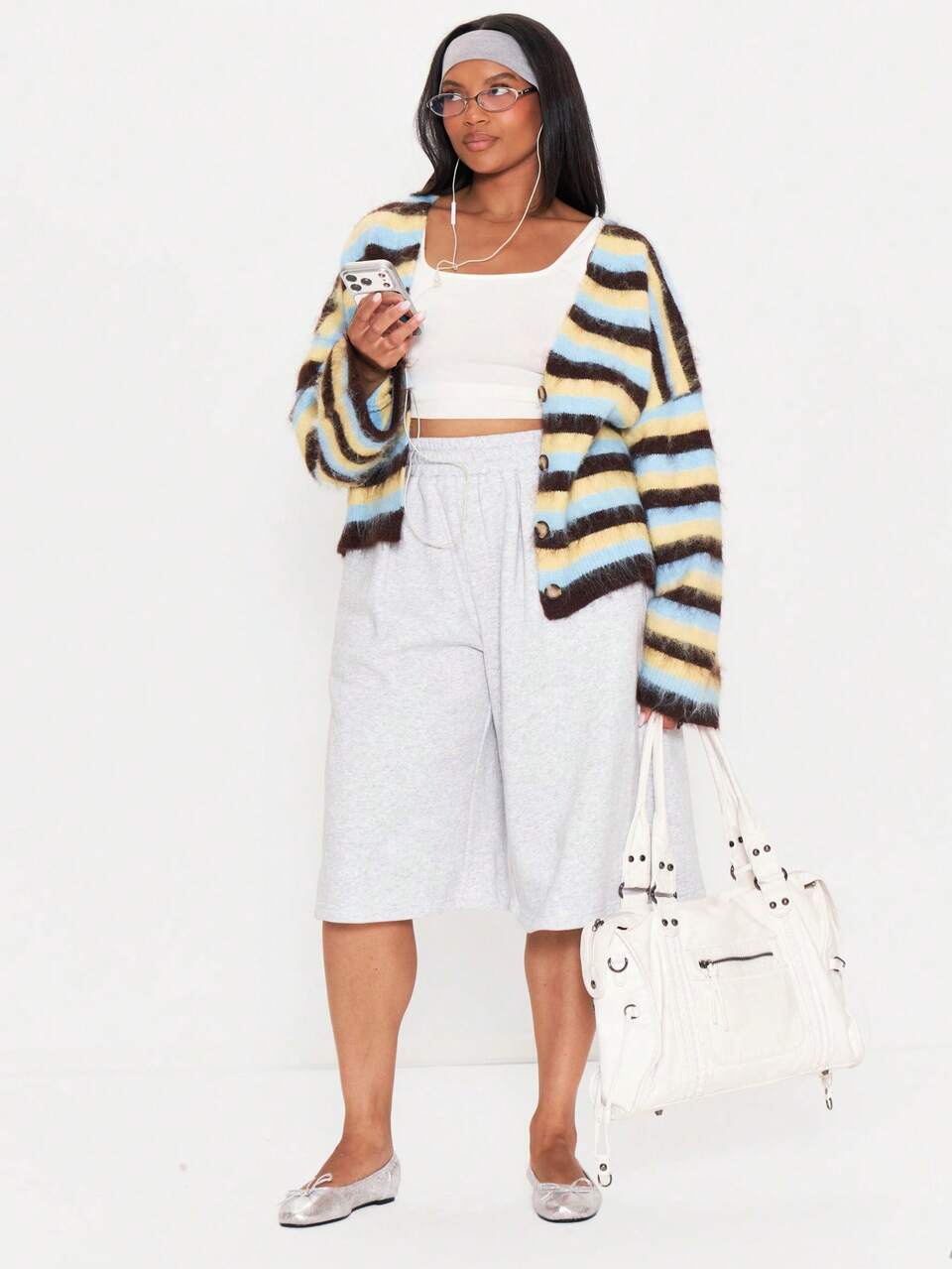 Multicolour Knitted Stripe Cardigan Winter Autumn Everyday Casual Going Out Weekdaze