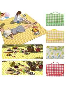 1 BUAH MATRAS PIKNIK BERMOTIF KOTAK-KOTAK BESAR, TAHAN LAMA, TERBUAT DARI POLIESTER EPE, TEBAL, DAPAT DICUCI DENGAN TANGAN, RINGAN, PORTABEL, MUDAH DIBERSIHKAN, TAHAN TUMPAHAN. COCOK UNTUK BERKEMAH, PANTAI, BBQ, PERJALANAN, HADIAH - MultiWarna - View 3