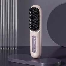 Wireless Hair Straightening Comb, Portable Straightener Brush ,Negative Ion Hot Comb, Suitable For Straight Or Slightly Curly Hair With Soft Texture, Anti-Scald Design, USB Rechargeable Hair Straightener Brush, Perfect Gift For Holiday,Portable - Multicolor - View 18