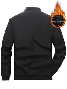 Manfinity Homme Men's Thermal Lined Long Sleeve Zipper Jacket With Pockets, Holiday Gift - Black - View 6