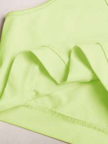 SHEIN Girlism 少女休閒日常百搭舒適修身純色蝴蝶結刺繡圖案運動服 - 黃色 - 查看 10
