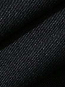DAZY Gaun Terusan Denim Wanita, Gaya Kasual Jalanan Musim Gugur - Hitam - View 6