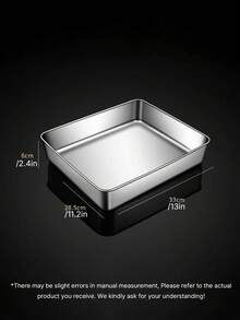Stainless Steel Baking Tray Oven Bakeware, Cake Mold, Tiramisu Pan With Lid, Steamed Cake Baking & Serving Tray, Stackable Snack Container, Stainless Steel Bento Box, Stackable Food Storage Box, For Nuts, Fruits, Picnic, Camping, Kitchen & Party - Multicolor - View 4