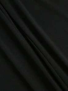 Sweetra Women's Solid Color Pleated Design Wide Leg Halter Neck Jumpsuit - Black - View 6