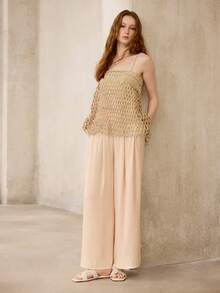 MOTF PREMIUM SUMMER NEW BEIGE BEACH VACATION CASUAL WOMEN'S FLAT SANDALS - 米色2 - 查看 3