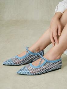 Styleloop Ladies, Willow Nails, Buckles, Flat Shoes. - Light blue - View 10