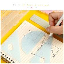 4 Set Math Geometry Tool Ruler Include Straight Ruler For Triangle Rulers Protractor Student School Office Statio. - multicolor - View 4