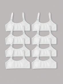 SHEIN 8PCS Tween Girls Undershirt - Pink - View 1