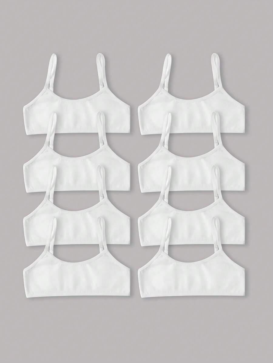 SHEIN 8PCS Tween Girls Undershirt - Pink - View 1