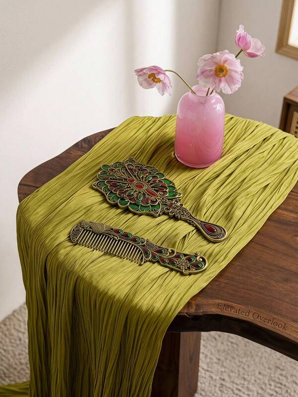 Cirelle 1SET/2STES Vintage Antique Bronze Butterfly Handheld Mirror & Comb Set - Decorative Makeup Mirror With Peacock Comb, Portable Retro Vanity Mirror Set, Victorian Style Beauty Tool For Daily Touch-Ups Travel, Perfect Valentine's Day Mother's Day Birthday Gift