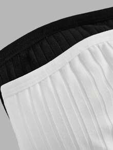 SHEIN Tween Girl Daily Casual Knit Solid Color Non-Wired Bandeau Bra - Black and White - View 4