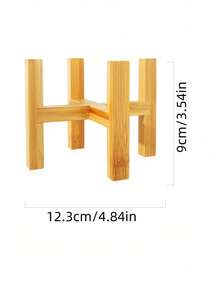 Bamboo Wood Plant Stand Rack 4 Legs Floor Flower Pot Holder Display Shelves For Indoor Outdoor Garden Patio Decorative Home Furniture - Yellow - View 3