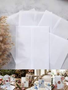 30 50 100Pcs Semi Transparent Pre Folded Vellum Envelopes 5X7 Inch For Wedding Birthday Valentine Day Home Decor School Stationery Gift - A - View 8