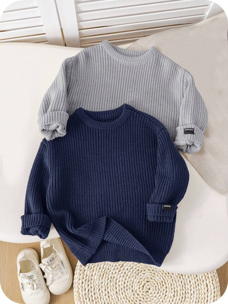 SHEIN 兒童 2件組 小男孩秋冬毛衣 - 彩色 - 查看 1