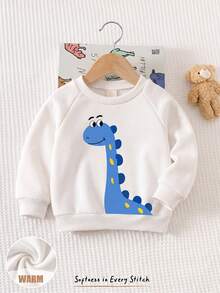 Baby Boy Cartoon Print Crew Neck Raglan Sleeve Sweatshirt - Multicolor - View 5