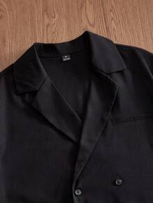 SWAVVY Men's Casual Versatile Shirt And Pants Set - Black - View 4