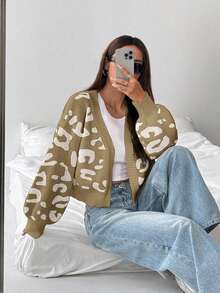 SHEIN Unity 女款全印花休閒百搭日常穿著開襟衫 - 彩色 - 查看 1