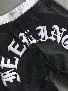 PAVTROS Men's Letter Embossed Long Sleeve Sweatshirt And Sweatpants Casual Set - Black - View 5