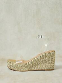 Styleloop Ladies Wedge Heel Platform Round Toe Beach Vacation Sandals - Gold - View 2
