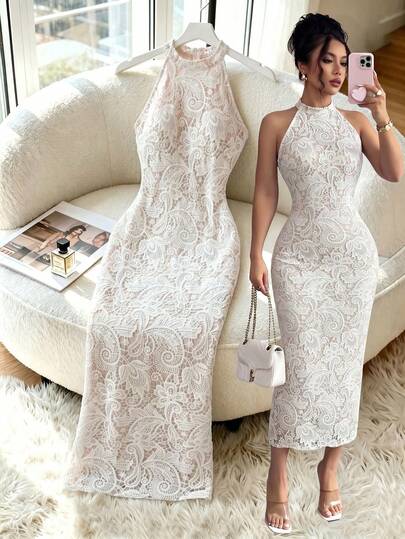 Modelyn Digital Print Slim Fit Sleeveless Midi Dress