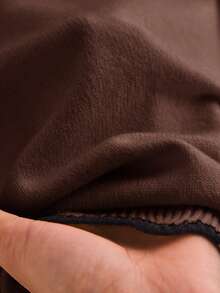 CosyJoli Plus Size Women Solid Color Casual Versatile Daily Wear Long Sleeve Sweater Winter - Coffee Brown - View 6