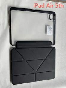 1 Buah Casing Akrilik Lipat Y Warna Solid untuk Air Generasi ke-5/ke-9/A16 dengan Slot Pena, Fitur Tidur dan Bangun Otomatis, Penyangga Multi-Sudut, Kulit PU Hitam - Hitam - View 17