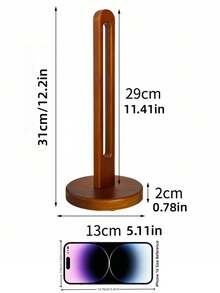 1pc Wooden Desktop Paper Towel Holder Dispenser Storage Rack For Kitchen Dining Table Multi Purpose Organizer For Cling Wrap Plastic Bags Rustic Farmhouse Home Decor Stocking Stuffers Christmas Gift Idea Must Haves - Multicolor - View 12