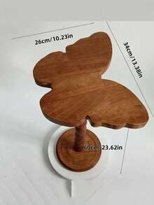 1pc Wooden Butterfly Design Side Table, Luxury Desk, Modern Retro Style Coffee Table, Balcony Small Table, Entryway Table - A High-End Gift Suitable For Housewarming - Multicolor - View 7