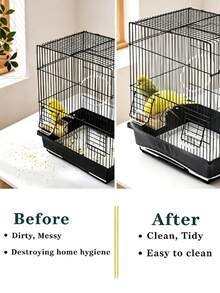 1pc Elastic Tight Mesh Net Dustproof Cover For Birdcage, All Seasons Universal Universal Anti-Feather Anti-Spilling Bird Cage Hood - White - View 11