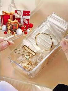 60/100Pcs 3 Sizes Thickened Transparent PVC Jewelry Bags, Plastic Transparent Jewelry Bags, Ring Earring Packaging Storage Bags, Anti-Oxidation Zipper Bags, Gift For Women Wives, Jewelry Storage Bags - White - View 4