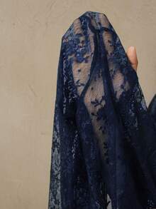 Anewsta Atasan Elegan Wanita Berenda Transparan dengan Lubang Jempol, Cocok untuk Pesta Liburan - Royal Blue - View 5