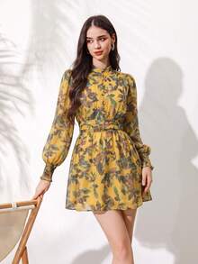 Aveloria Modichic 女款全印花燈籠袖洋裝 度假穿搭女裝 - 彩色 - 查看 6