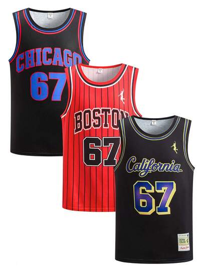 SHEIN Teen Boy 3pcs Teen Boy Casual Minimalist Sleeveless Tank Top, Suitable For Summer