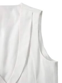 Manfinity Mode Men's White Deep V-Neck Versatile Classic Double-Breasted Design Business Casual Home Commute Daily Suit Vest - White - View 7
