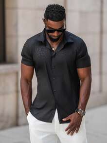 thenoahjr thenoahjr Men Leopard Jacquard Shirt - Black - View 6