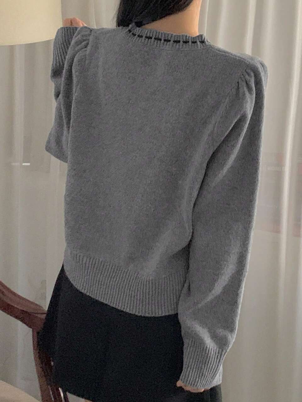 Women's Colorblock Lace Trim Tie Loose Long Sleeve V-Neck Casual Vacation Spring Autumn Knit Cardigan