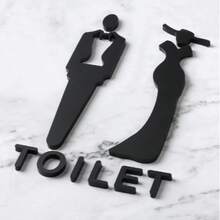 1Pc Acrylic Toilet Sign With 3D Male & Female Symbols, Office & Public Restroom Indication Plaque Best Gifts Birthday Graduation - multicolor - View 8