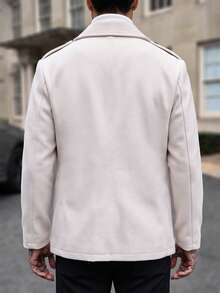 Manfinity CasualCool Men's Solid Color Fashion Versatile Daily Wear Overcoat - Apricot - View 2