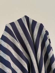 Attitoon Women's Striped Button Half-Placket Short Sleeve Casual Hooded T-Shirt - Grey - View 4