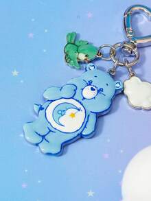 SHEIN X Care Bears 新款創意卡通可愛休閒鑰匙圈，IP聯名設計，可愛個性化，簡約大方，亦可作為飾品使用 - 淺藍色 - 查看 2