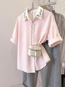 Resyla Women's Summer Casual Striped Shirt - Multicolor - View 1
