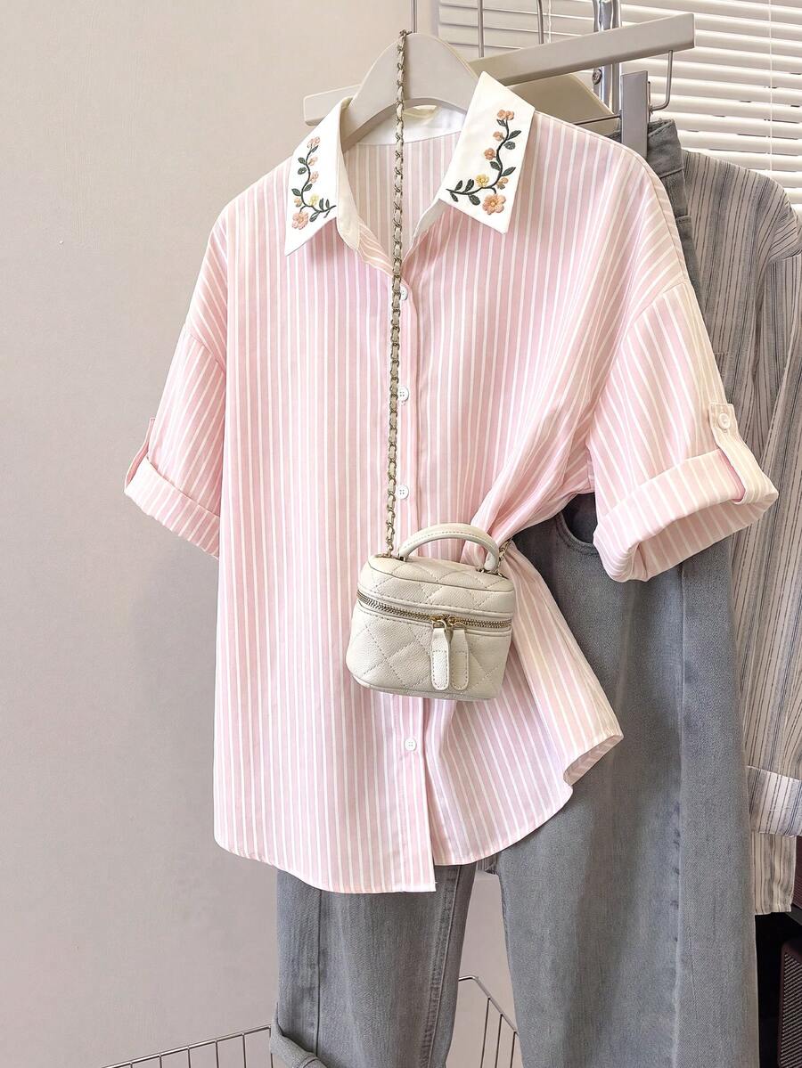 Resyla Women's Summer Casual Striped Shirt - Multicolor - View 1