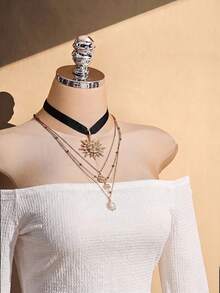 SHEIN ICON 女款大尺碼白色紋理露肩洋裝，適合婚禮賓客、度假、秋季休閒穿著 - 白色 - 查看 5
